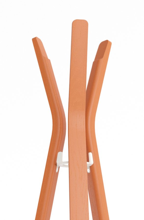 Designer orange coat rack for offices and commercial spaces