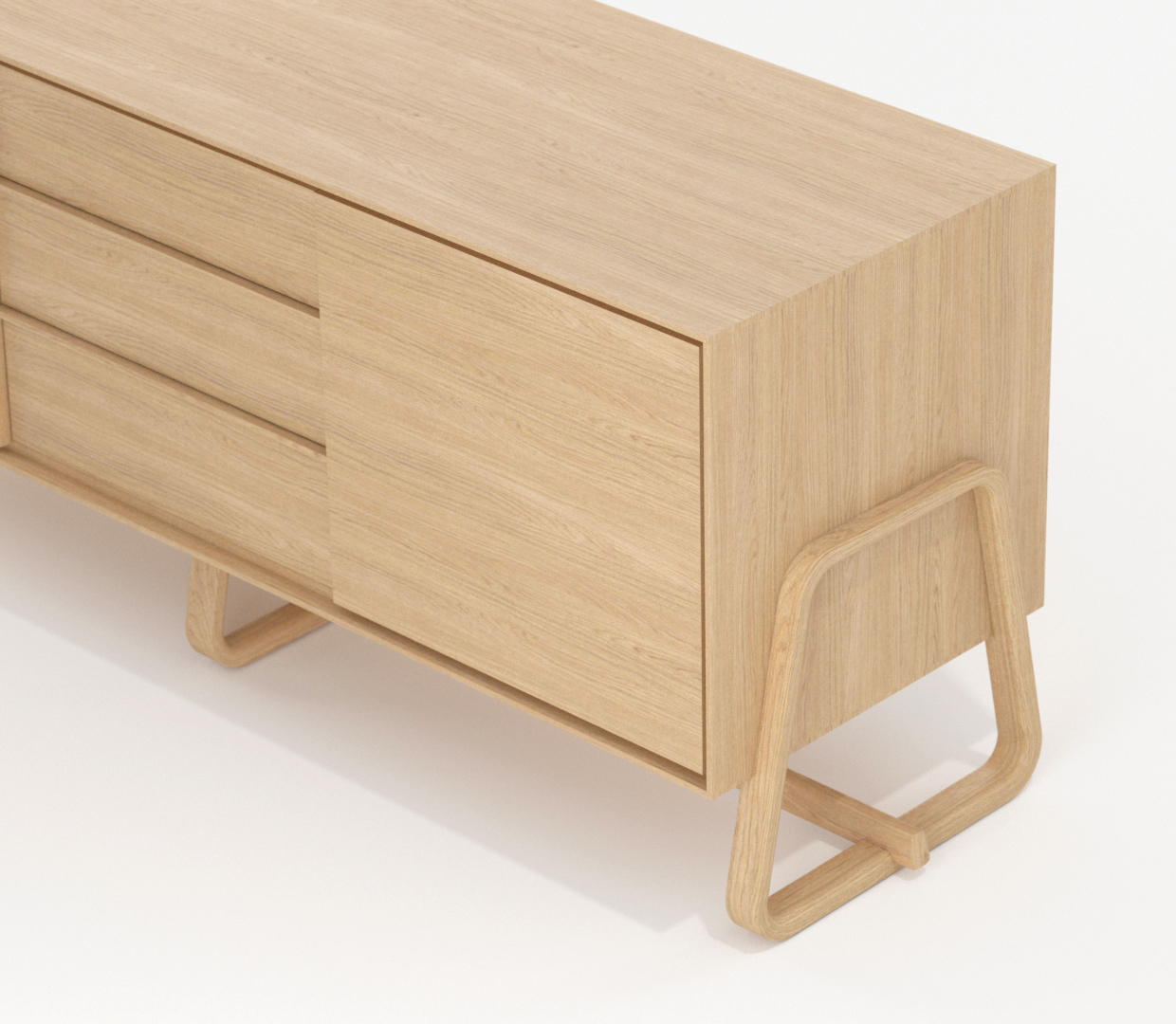 Theo Office Credenza in natural oak